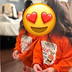 Orange Pumpkin Spice Kids Matching Set